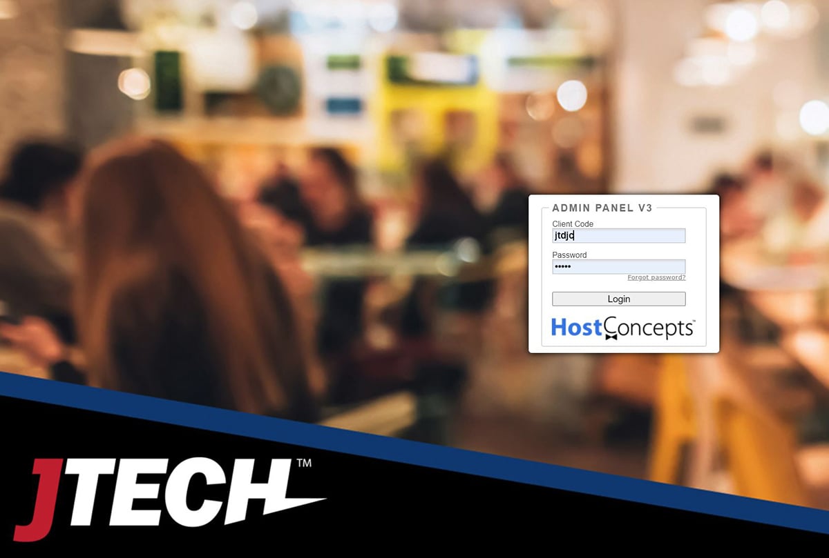 HostConcepts Log-In Screen - Login Page