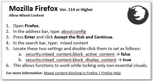 SCM Firefox Instructions