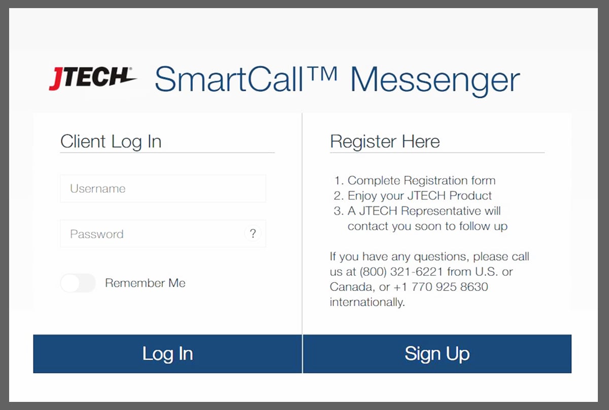SmartCall Messenger Log In 